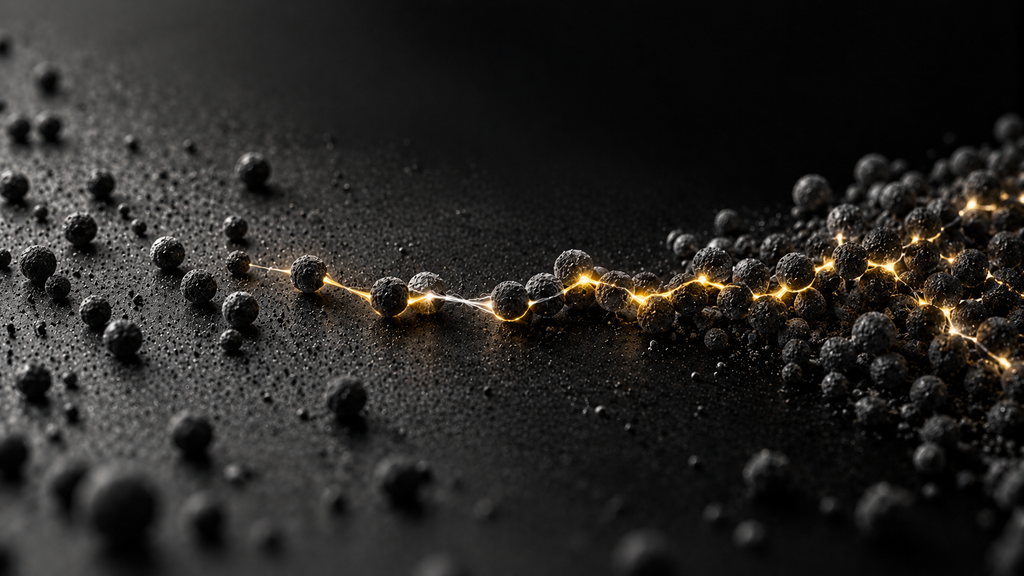 glowing particle conduction network