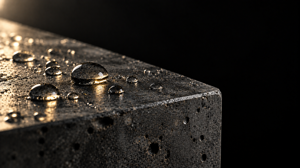 golden droplets on dark stone